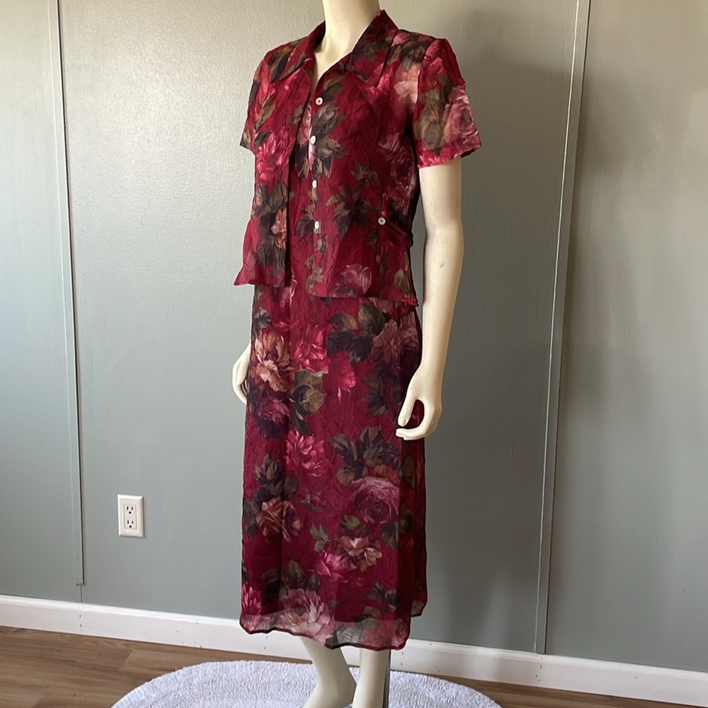 K petite, 2 pieces set. Flora, longl dress. Size 10P